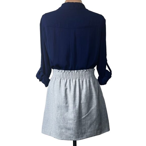 New York and Co. Navy Roll Tab Sleeve Blouse Size XL - Picture 10 of 14